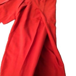 CALI 1850 large red linen look wide slit leg pant wrap effect NWOT